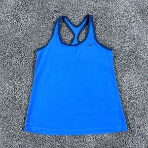 Nike Dri-FIT Women’s XL Blue Racerback Athletic Tank Top Built-In Bra Workout
